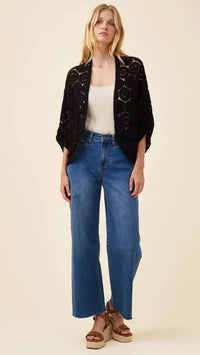 Maggie Crochet Cape Black