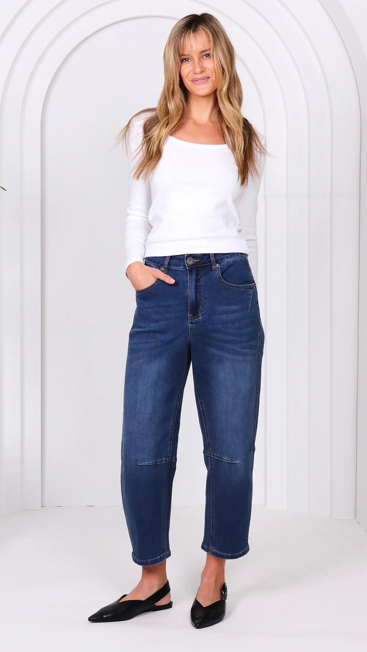Monaco Toni Barrel Jeans Blue