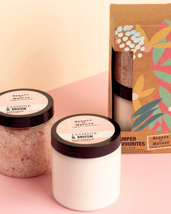 Body Souffle & Bath Salts Gift Set Jasmine & Musk