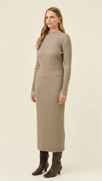 Juno Knit Skirt Stone
