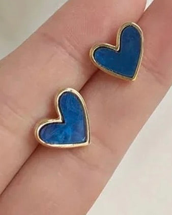 Heart Stud Blue