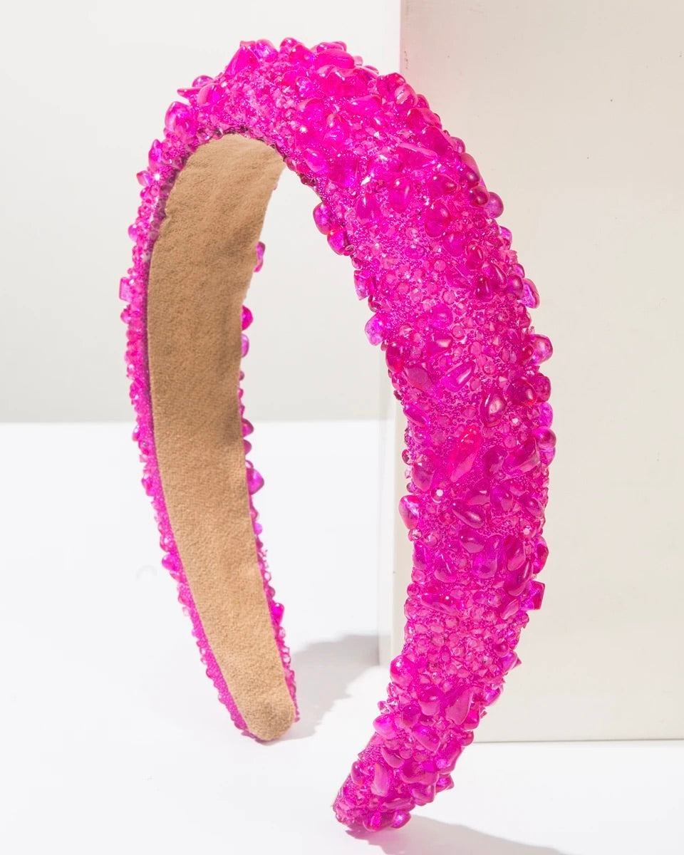 HA042 Bubble Stone Headband Magenta