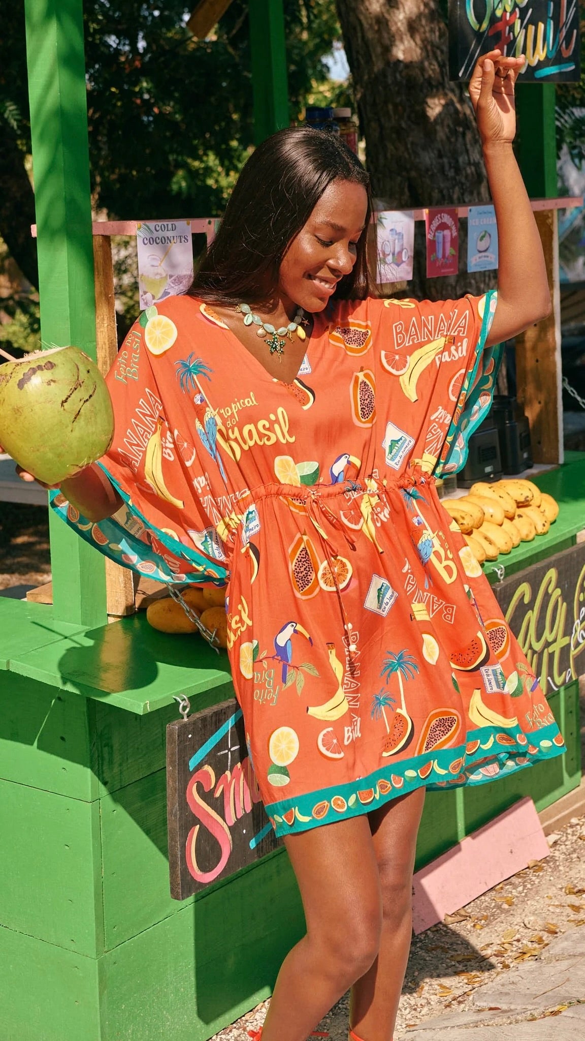 Cabana Dress Brasil Coral