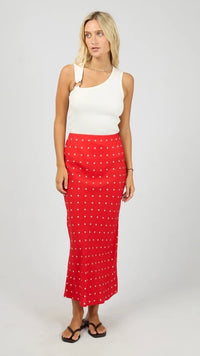 Rumi Polka Dot Skirt Red