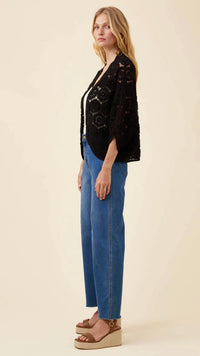 Maggie Crochet Cape Black