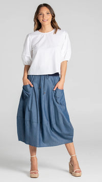 Guru Skirt Blue Chambray