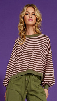 Guru Sweater Dusty Pink Stripe