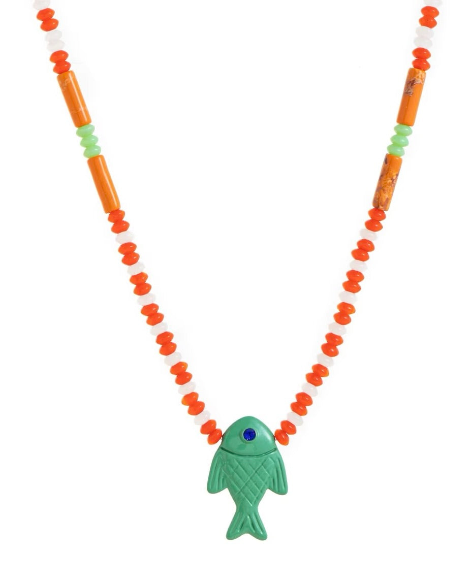 Hand Beaded Fish Necklace