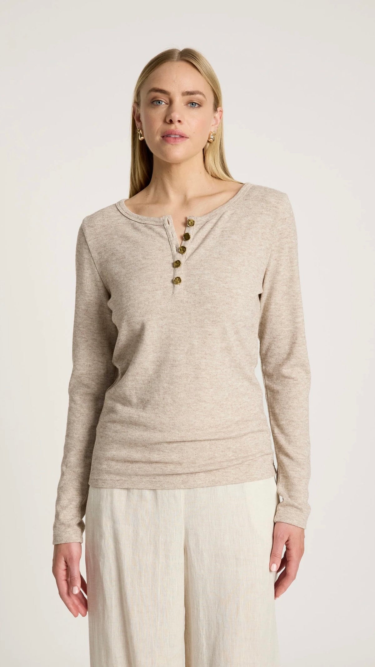 Rumi Long Sleeve Top Bisque