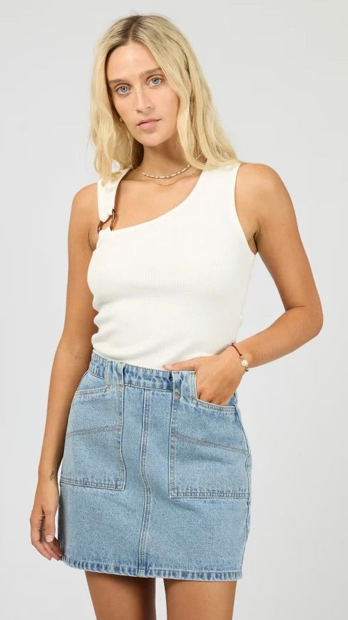 Willow Ribed Tank Vintage White
