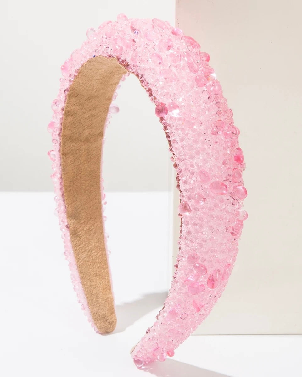 HA042 Bubble Stone Headband Pink