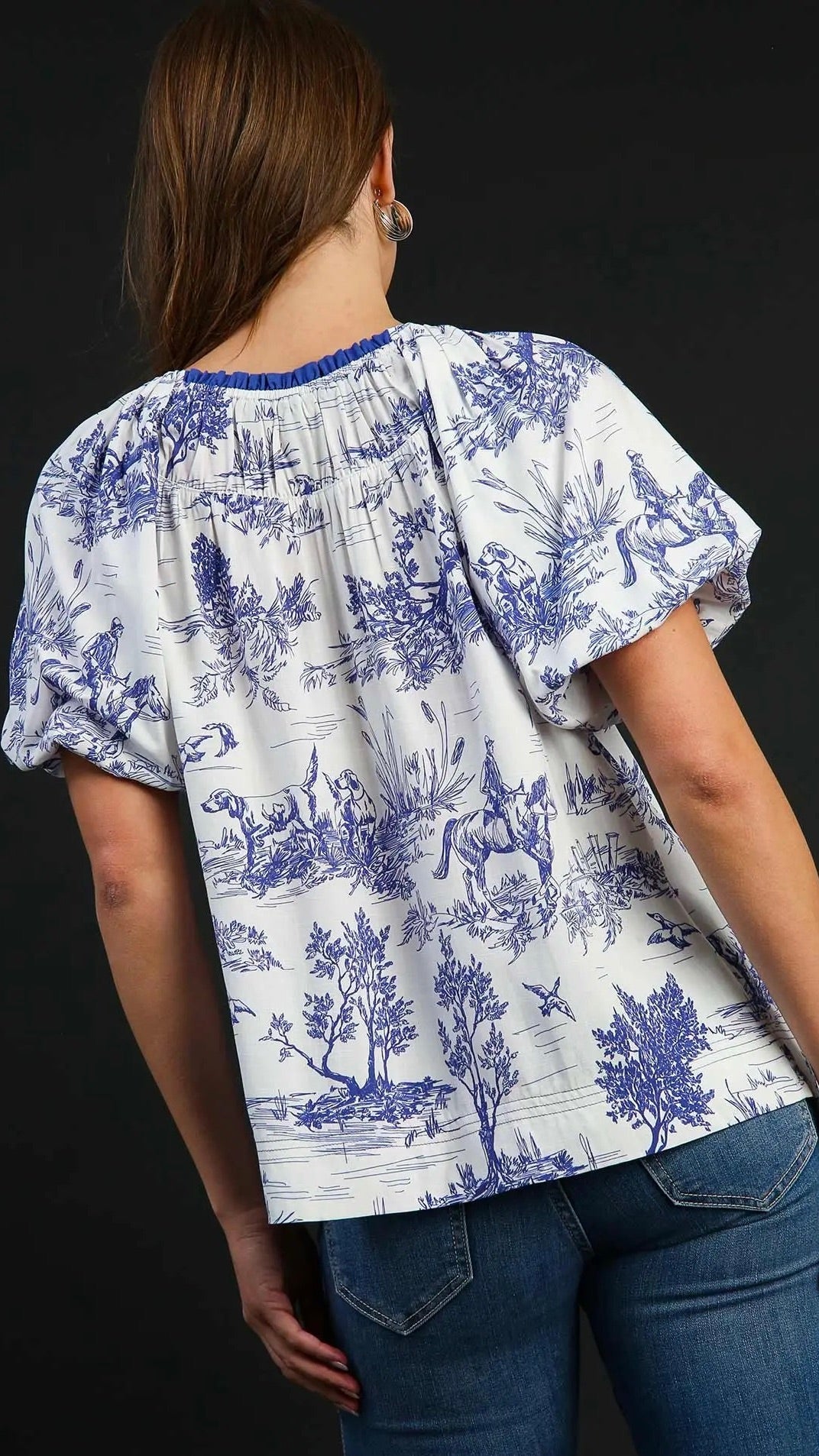 Leah Landscape Top Blue Print