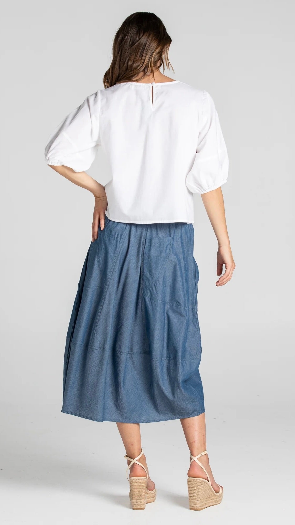 Guru Skirt Blue Chambray