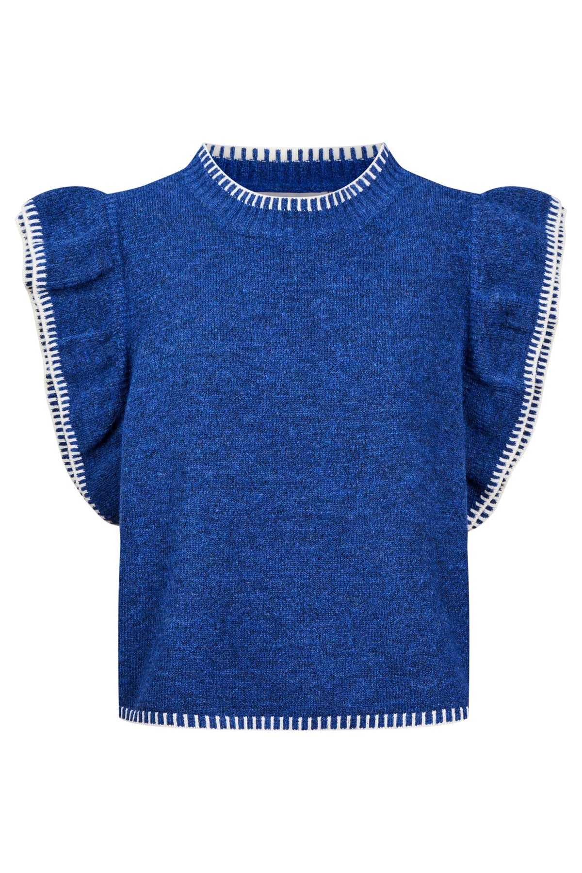 Athena Frill Knit Top Cobalt