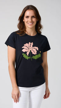 Classic Tee Blushing Blooms Navy
