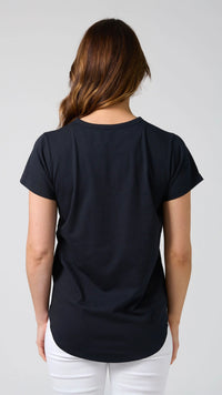 Classic Tee Blushing Blooms Navy