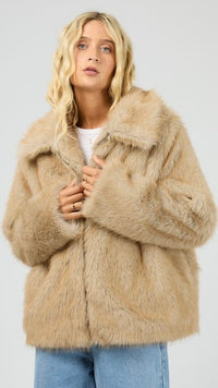 Sable Faux Fur Zip Coat