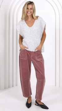 Monaco Leo Barrel Jeans Corduroy Dusty Pink
