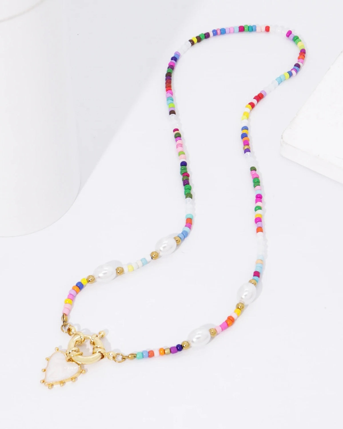 Heart Pendant Beaded Necklace