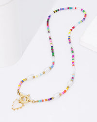 Heart Pendant Beaded Necklace