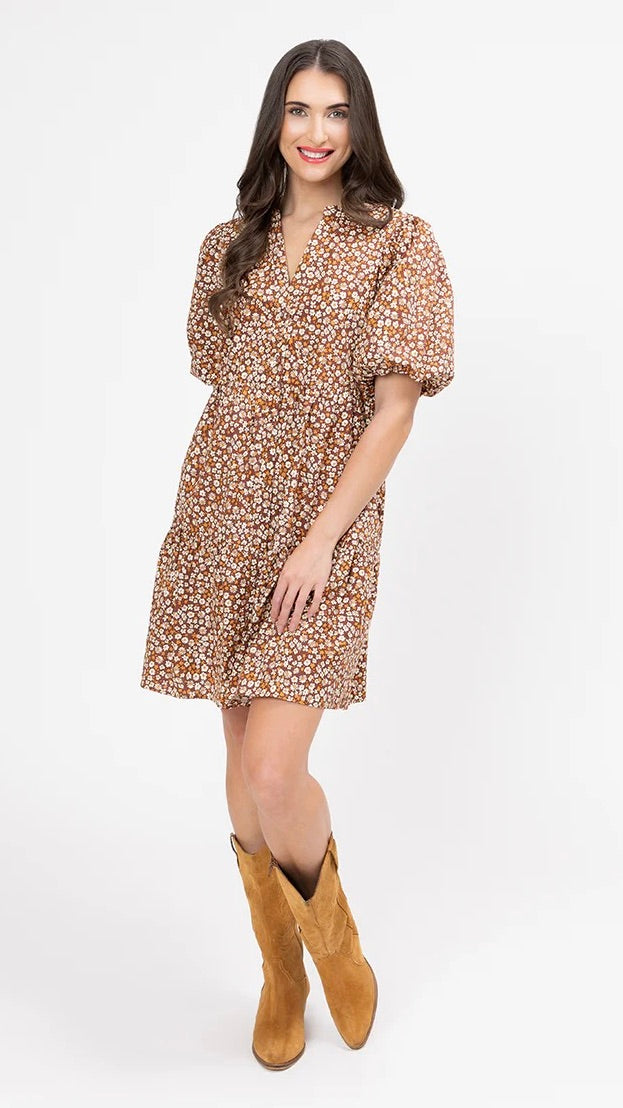 Reflective Mini Dress Caramel