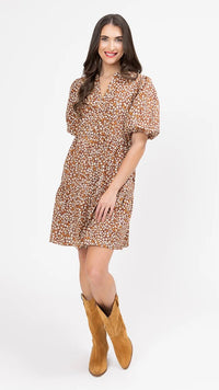 Reflective Mini Dress Caramel