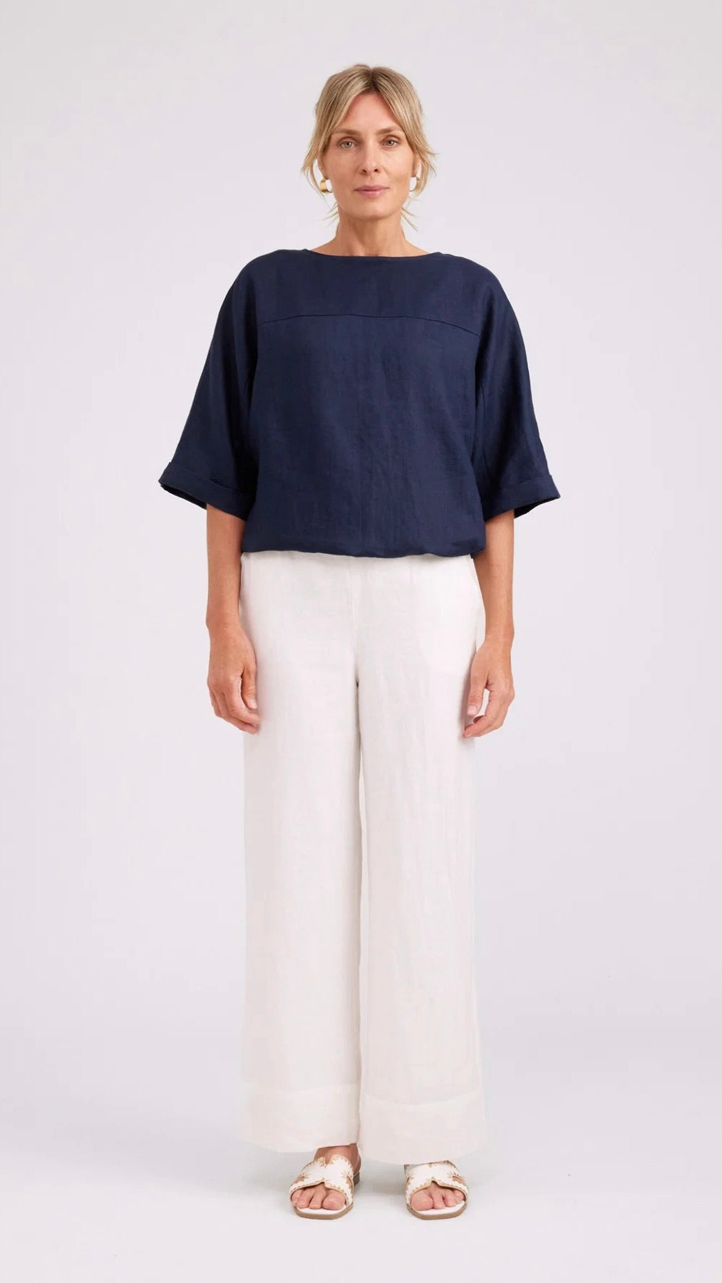 Studio Button Top/Jacket Navy