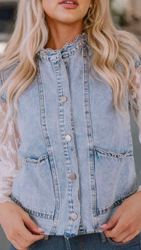 Denim Vest Washed Blue
