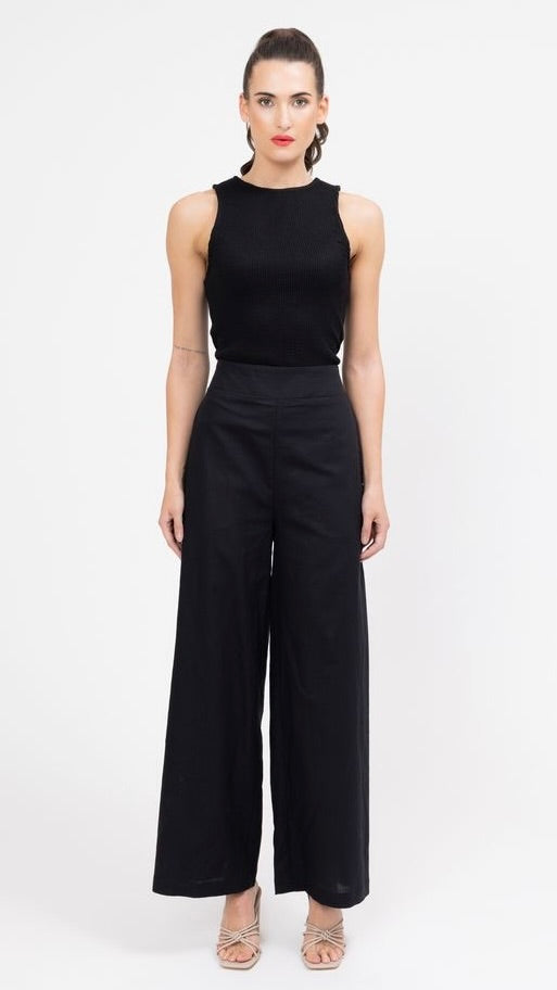 Essential Full Wide Leg Pant Black