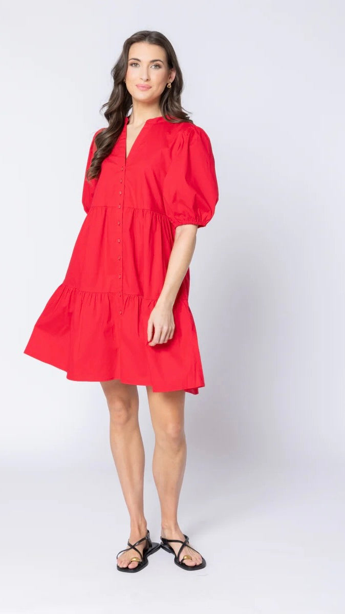 Reflective Mini Dress Ruby Cotton