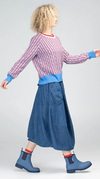 Guru Skirt Mid Wash Denim