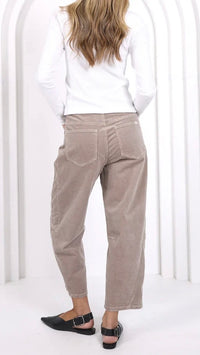 Monaco Toni Barrel Jeans Corduroy Latte (PRE ORDER)