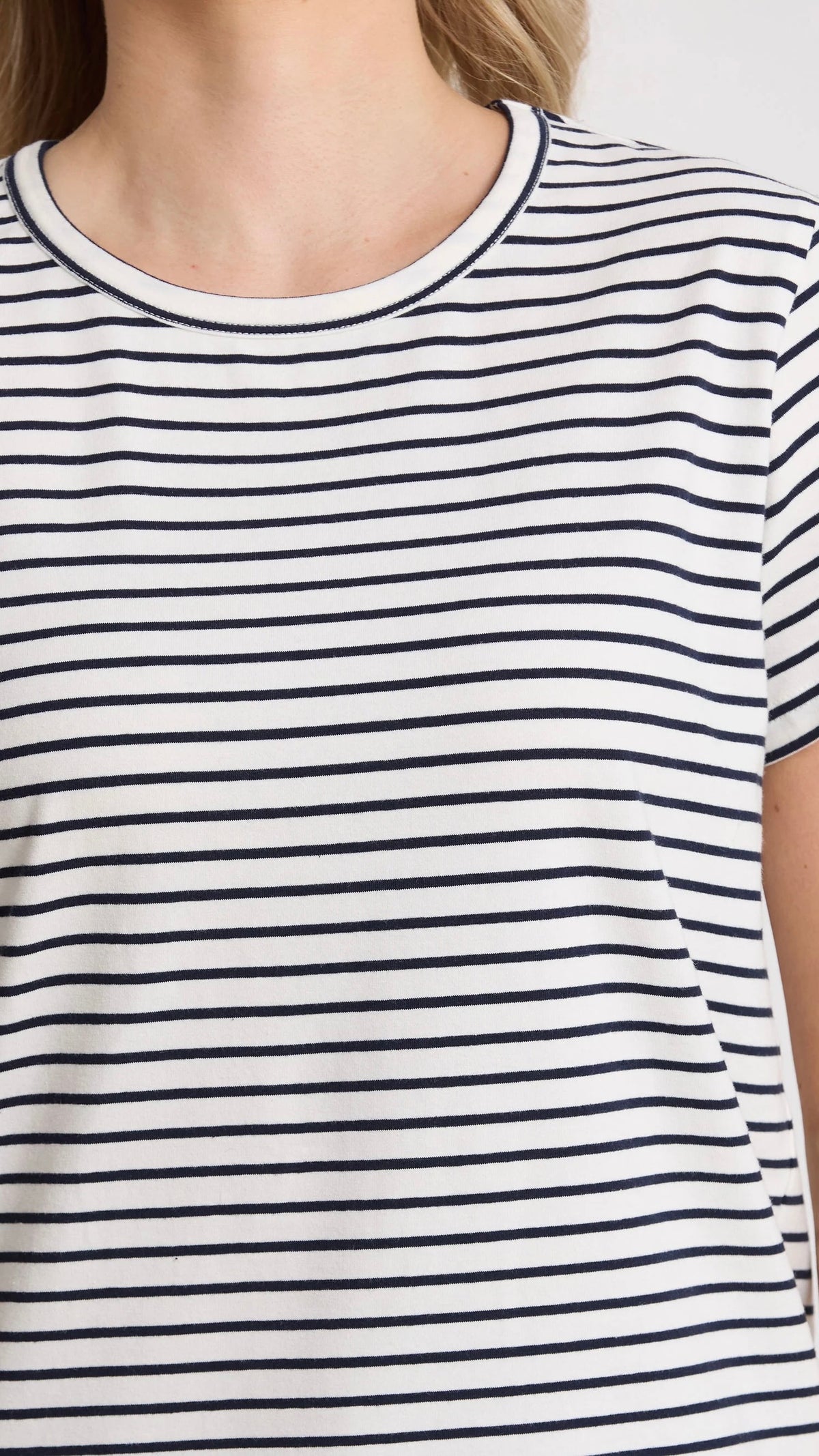 Classic Stripe Tee White/Navy Stripe