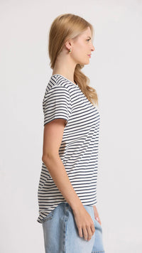 Classic Stripe Tee White/Navy Stripe