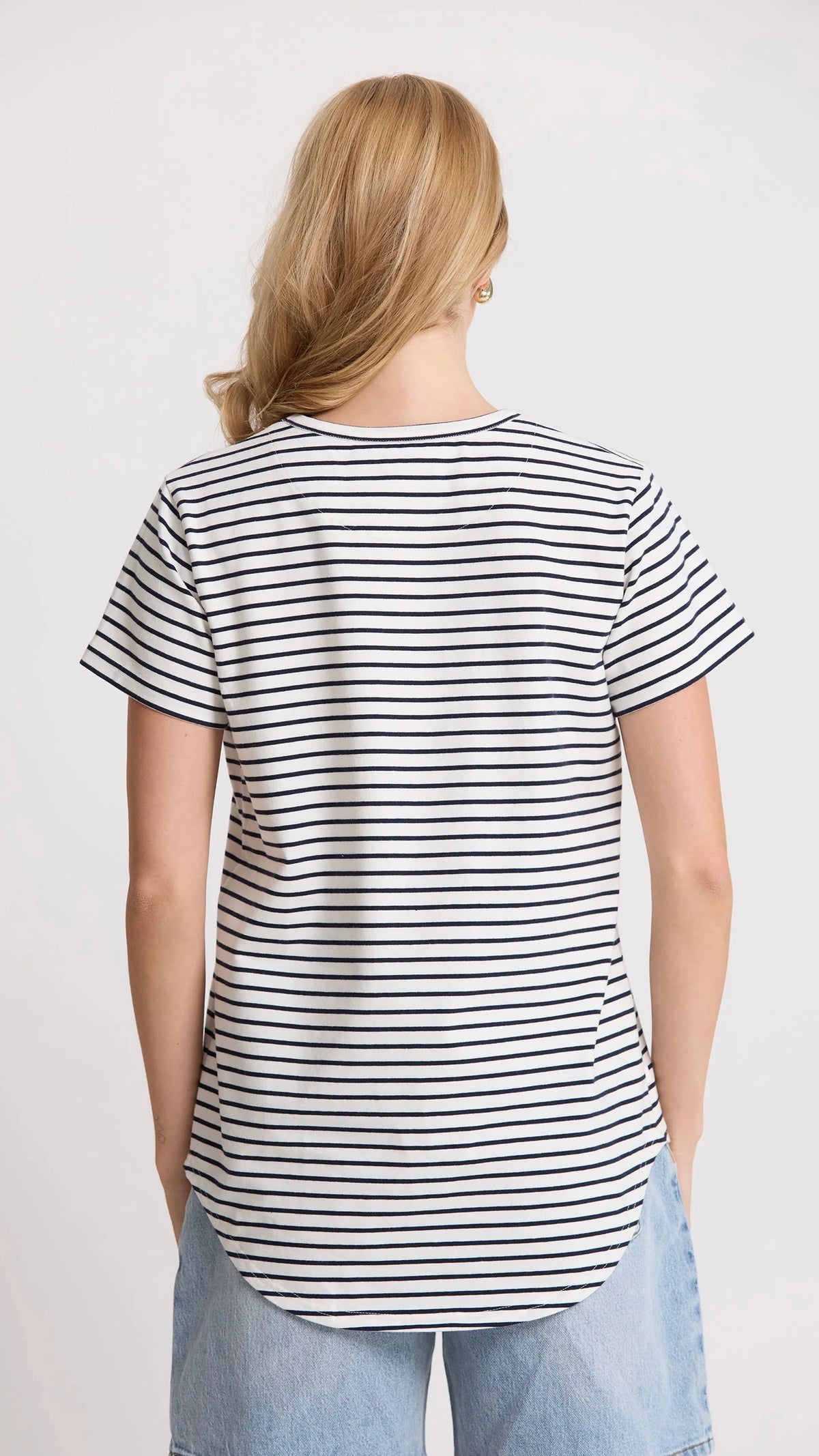 Classic Stripe Tee White/Navy Stripe