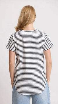 Classic Stripe Tee White/Navy Stripe