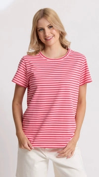 Classic Stripe Tee Pink/Red Stripe