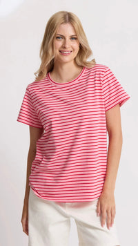 Classic Stripe Tee Pink/Red Stripe