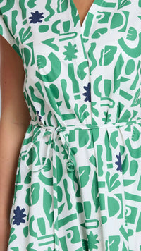 Marly Dress Spring Green Geo