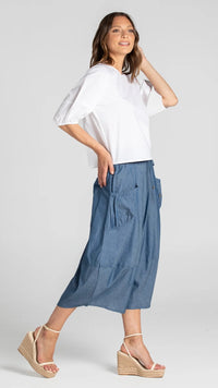 Guru Skirt Blue Chambray