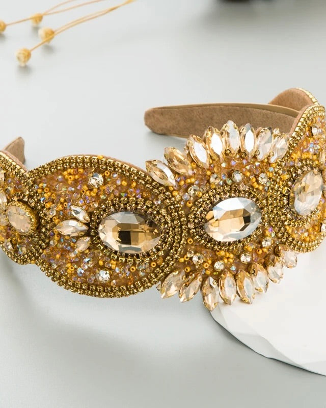HA043 Jewelled Headband Gold