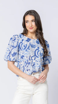 Relaxed Carefree Top Blue Whisper