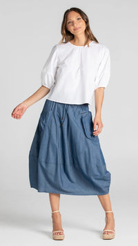 Guru Skirt Blue Chambray