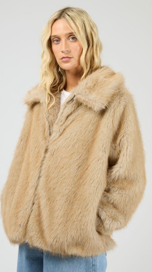 Sable Faux Fur Zip Coat