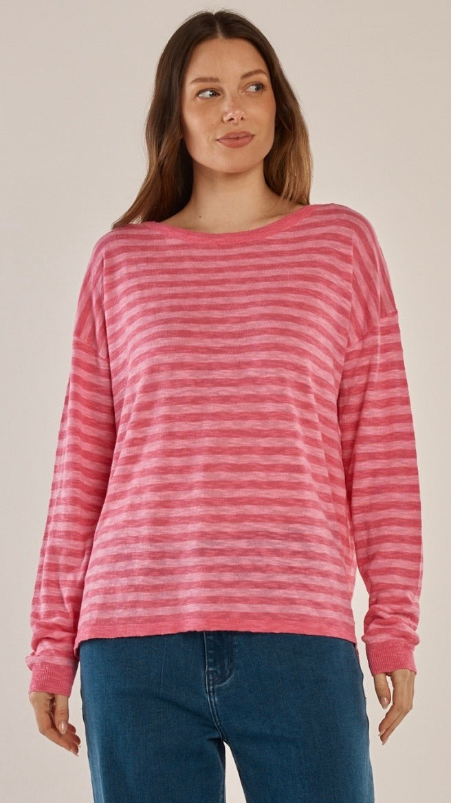 Natasha Knit Top Blush Stripe