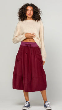 Cord Guru Skirt Merlot