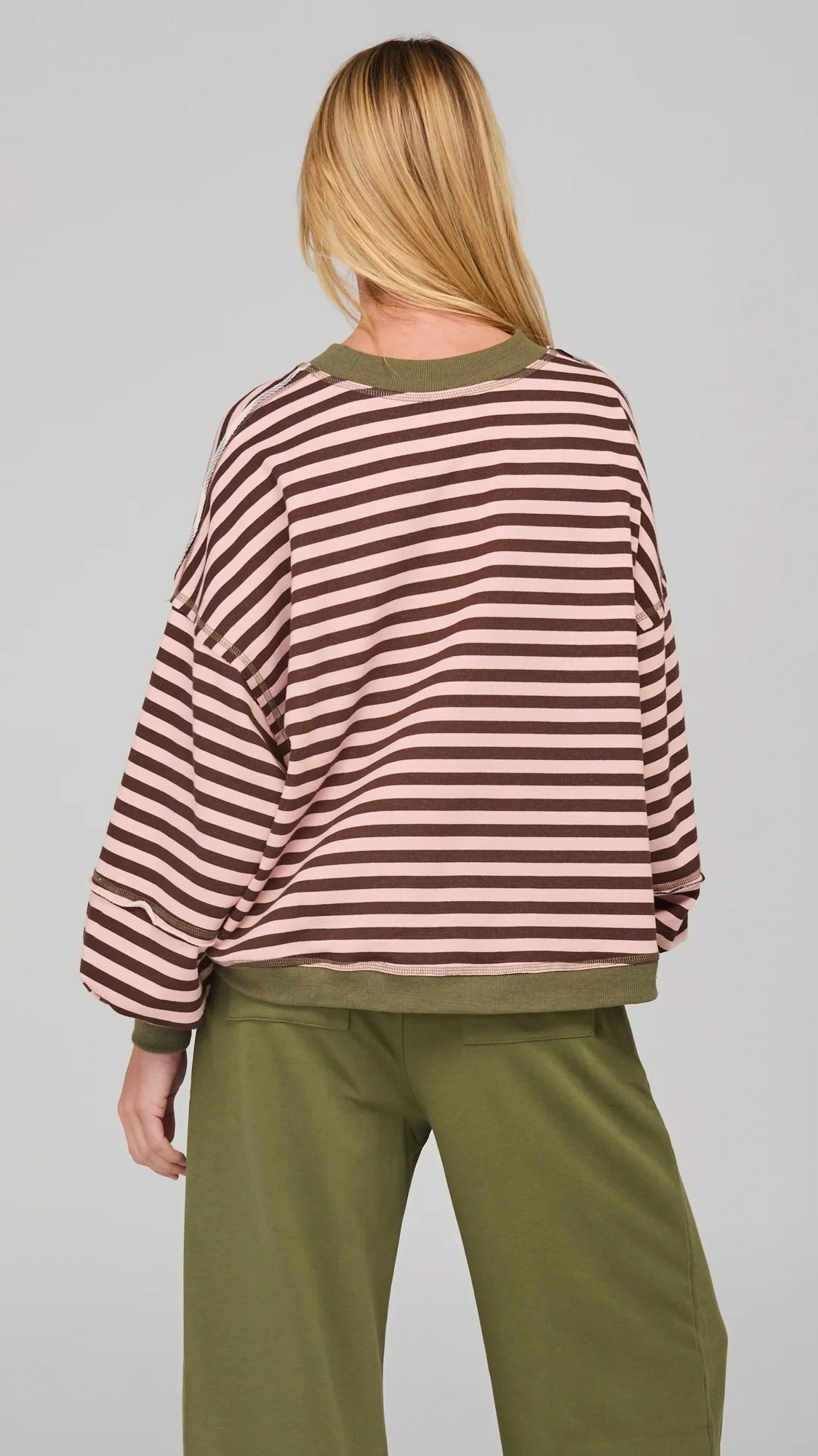 Guru Sweater Dusty Pink Stripe