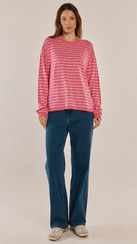 Natasha Knit Top Blush Stripe