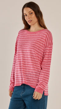 Natasha Knit Top Blush Stripe