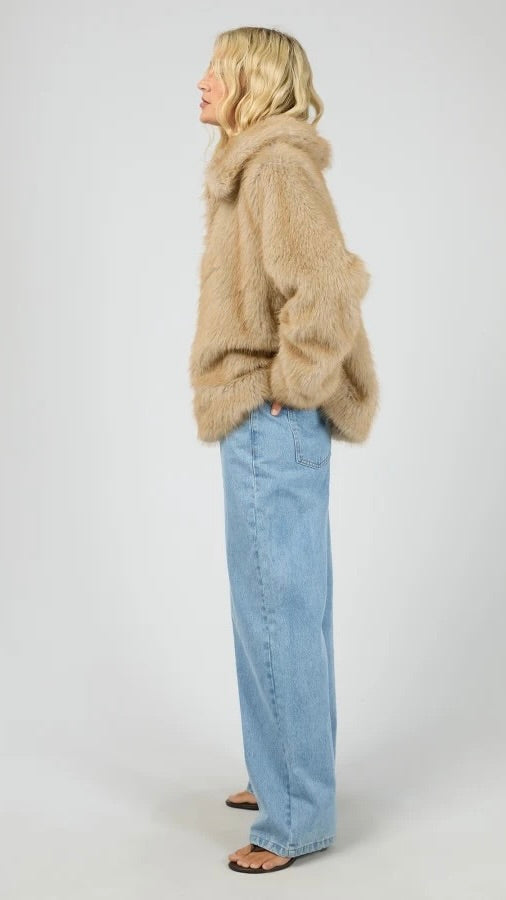Sable Faux Fur Zip Coat